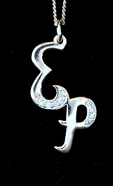 Elvis Presley Stone Set 'EP' Pendant - Silver